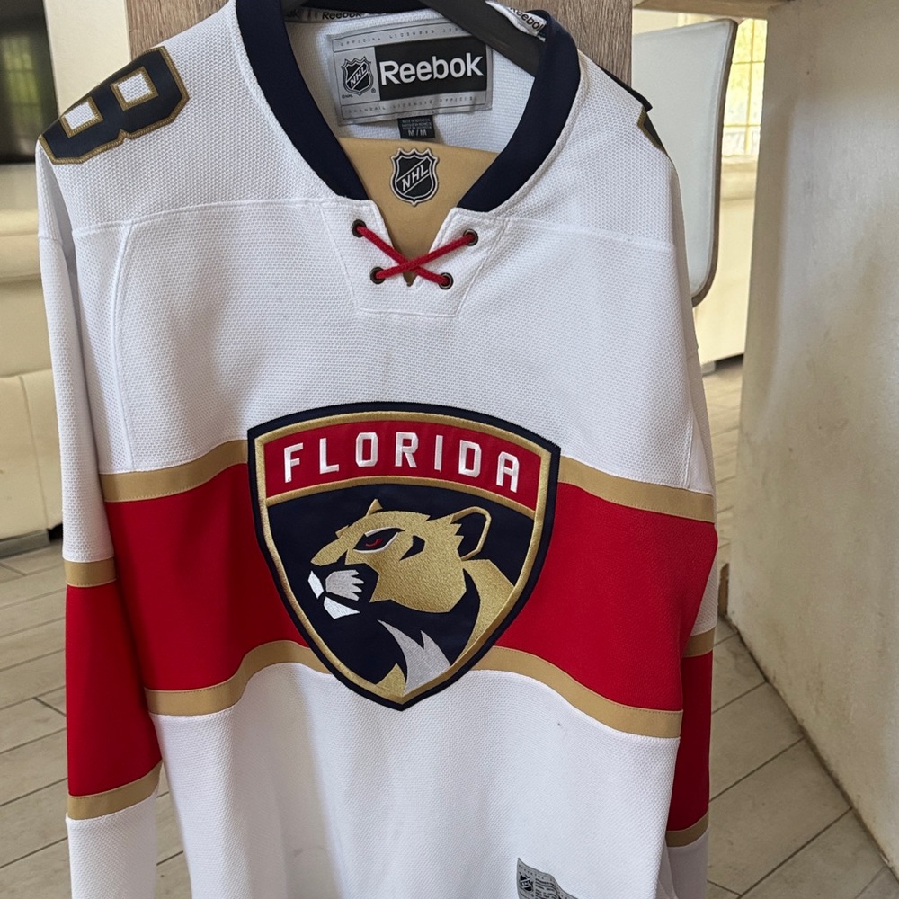Reebok Florida Panthers White and Red Jersey